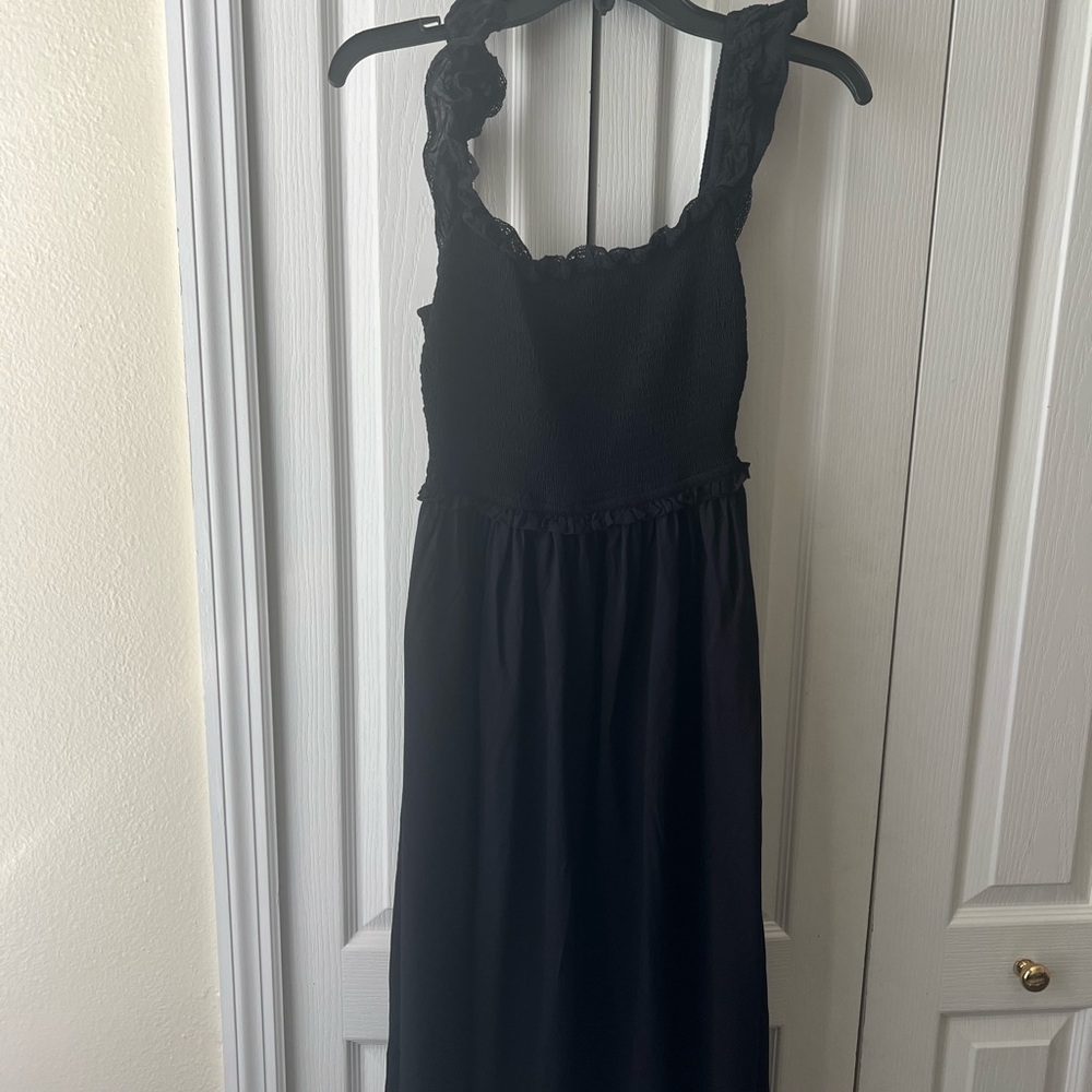 Aritzia Wilfred BlackTank Dress with Lace Straps